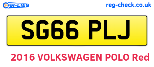 SG66PLJ are the vehicle registration plates.