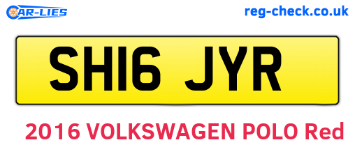 SH16JYR are the vehicle registration plates.
