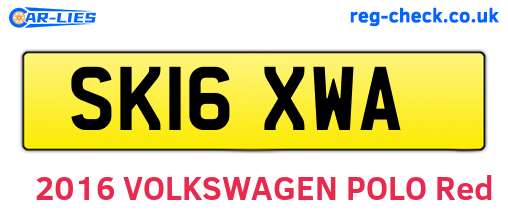 SK16XWA are the vehicle registration plates.
