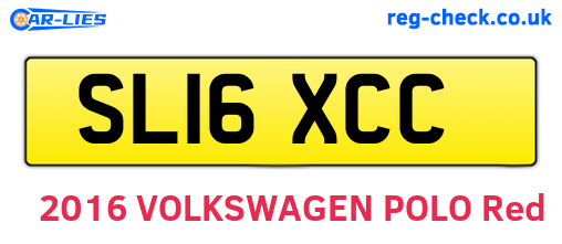 SL16XCC are the vehicle registration plates.