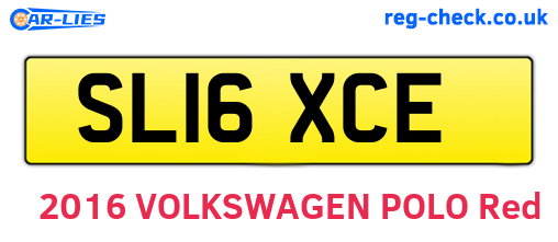 SL16XCE are the vehicle registration plates.