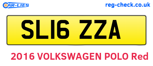 SL16ZZA are the vehicle registration plates.