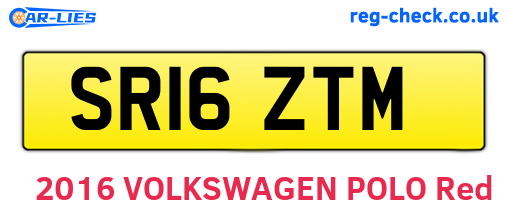 SR16ZTM are the vehicle registration plates.