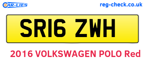 SR16ZWH are the vehicle registration plates.
