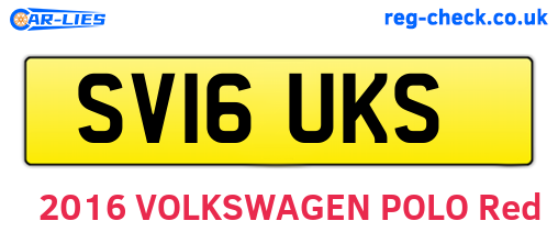 SV16UKS are the vehicle registration plates.