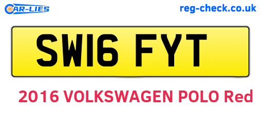 SW16FYT are the vehicle registration plates.