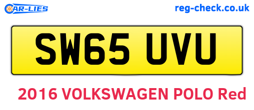 SW65UVU are the vehicle registration plates.
