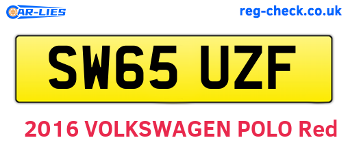 SW65UZF are the vehicle registration plates.