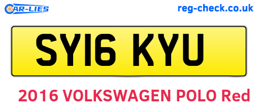 SY16KYU are the vehicle registration plates.