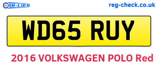 WD65RUY are the vehicle registration plates.