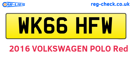 WK66HFW are the vehicle registration plates.