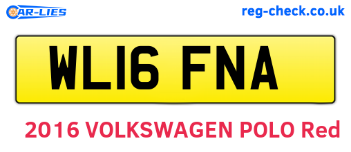 WL16FNA are the vehicle registration plates.