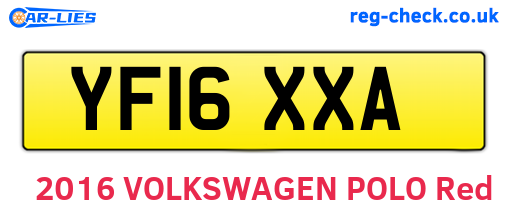 YF16XXA are the vehicle registration plates.
