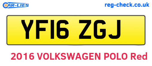 YF16ZGJ are the vehicle registration plates.