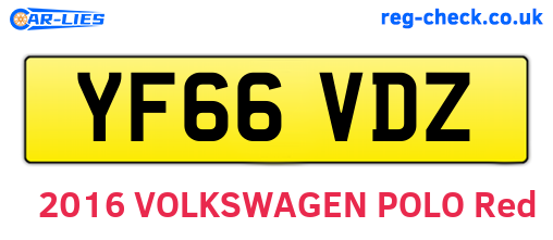 YF66VDZ are the vehicle registration plates.
