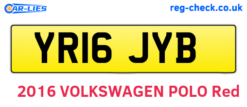 YR16JYB are the vehicle registration plates.