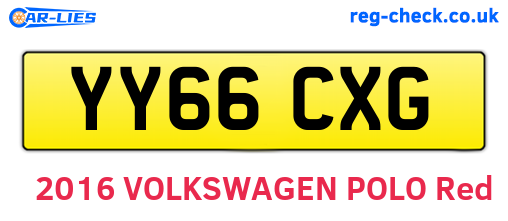 YY66CXG are the vehicle registration plates.