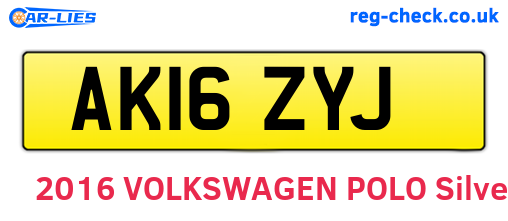 AK16ZYJ are the vehicle registration plates.