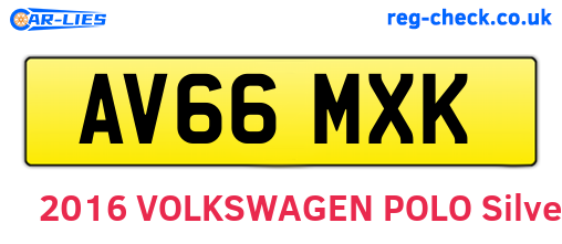 AV66MXK are the vehicle registration plates.