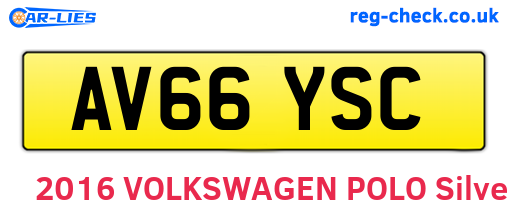 AV66YSC are the vehicle registration plates.