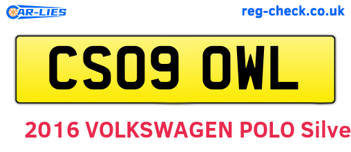 CS09OWL are the vehicle registration plates.