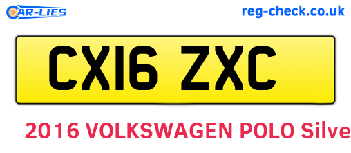 CX16ZXC are the vehicle registration plates.