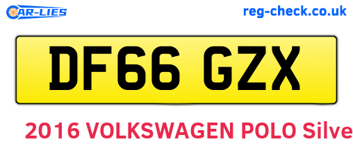DF66GZX are the vehicle registration plates.