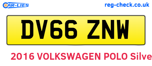 DV66ZNW are the vehicle registration plates.