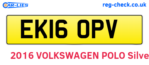 EK16OPV are the vehicle registration plates.