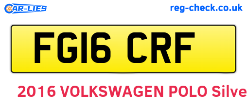 FG16CRF are the vehicle registration plates.