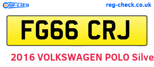 FG66CRJ are the vehicle registration plates.