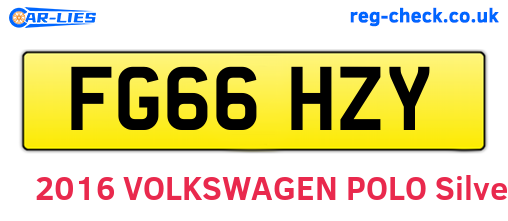 FG66HZY are the vehicle registration plates.