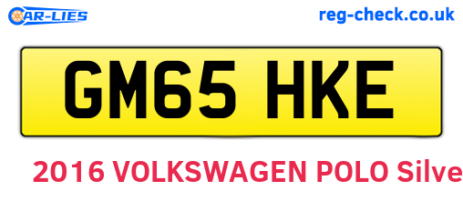 GM65HKE are the vehicle registration plates.