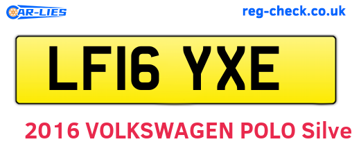 LF16YXE are the vehicle registration plates.