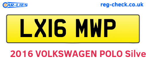 LX16MWP are the vehicle registration plates.
