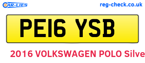 PE16YSB are the vehicle registration plates.
