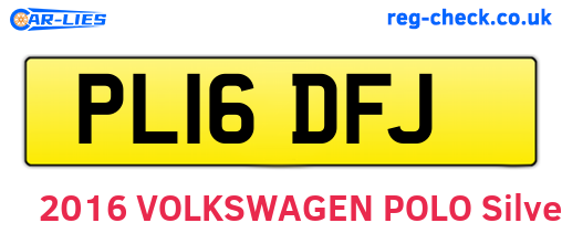PL16DFJ are the vehicle registration plates.