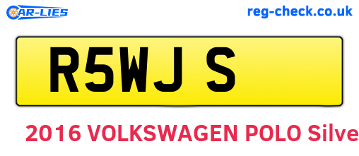 R5WJS are the vehicle registration plates.