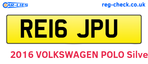 RE16JPU are the vehicle registration plates.