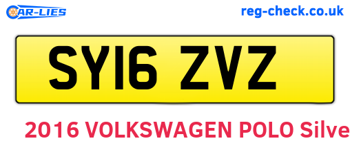 SY16ZVZ are the vehicle registration plates.