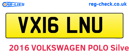 VX16LNU are the vehicle registration plates.
