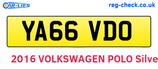 YA66VDO are the vehicle registration plates.