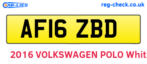 AF16ZBD are the vehicle registration plates.