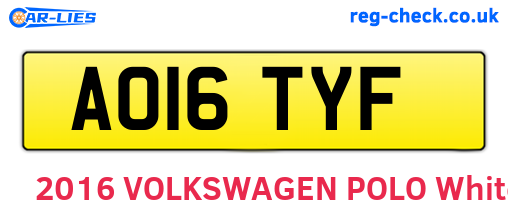 AO16TYF are the vehicle registration plates.