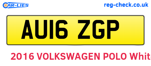 AU16ZGP are the vehicle registration plates.