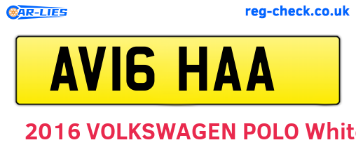 AV16HAA are the vehicle registration plates.