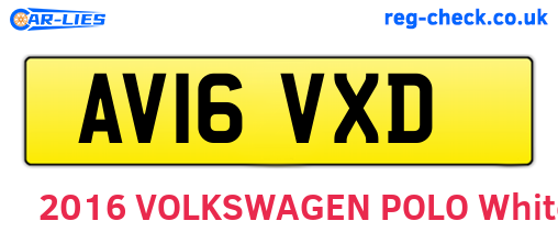 AV16VXD are the vehicle registration plates.
