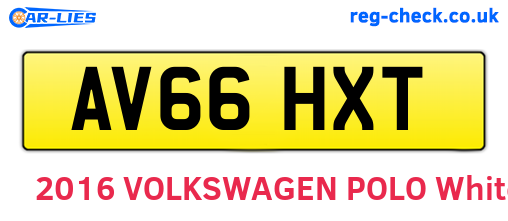 AV66HXT are the vehicle registration plates.