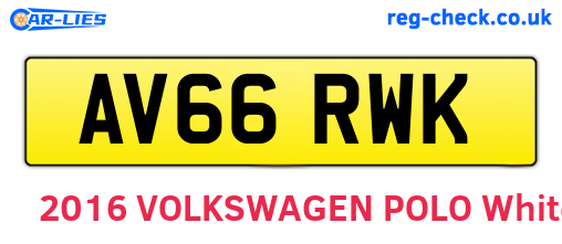 AV66RWK are the vehicle registration plates.