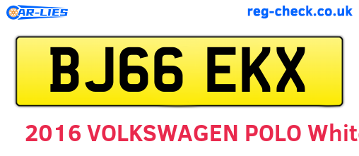 BJ66EKX are the vehicle registration plates.